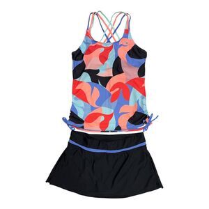 ZeroXposur Women’s 2 Piece Fashion Scoop Neck Tankini Set - Orange